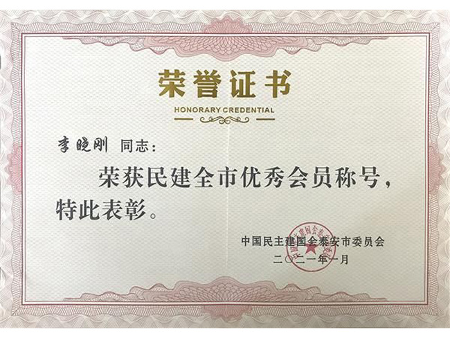 民建全市优 秀会员