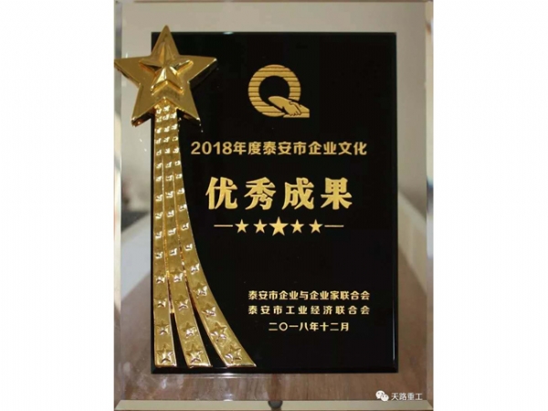 泰安市企业文化成果一等奖