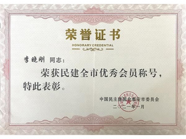 民建全市优 秀会员