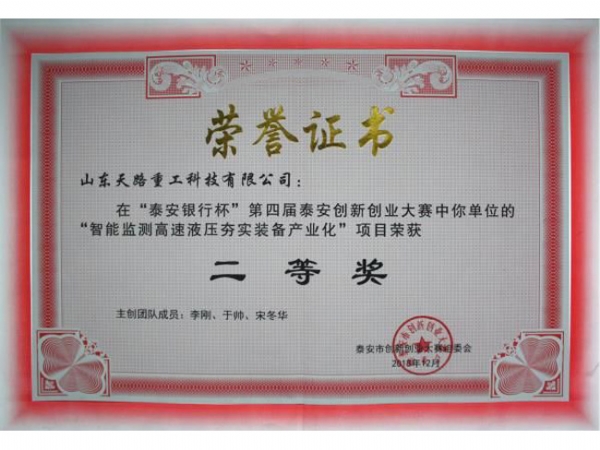 泰安创新创业大赛二等奖